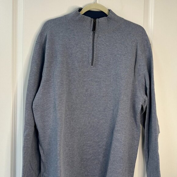 Men's Light Blue Jos A Bank 100% Cotton 1/4 Zip Pullover Size XL NWOT - Picture 1 of 2
